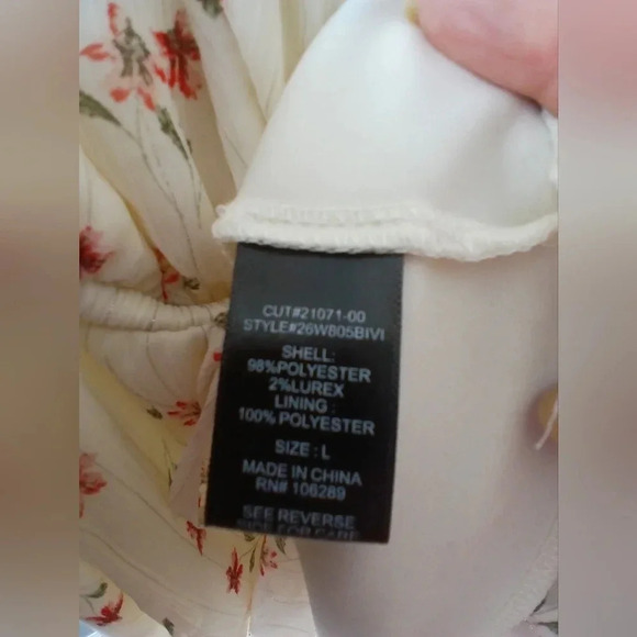 Trixxi tiered dress size L cream floral whimsygoth fairycore babydoll Y2K - Picture 3 of 10